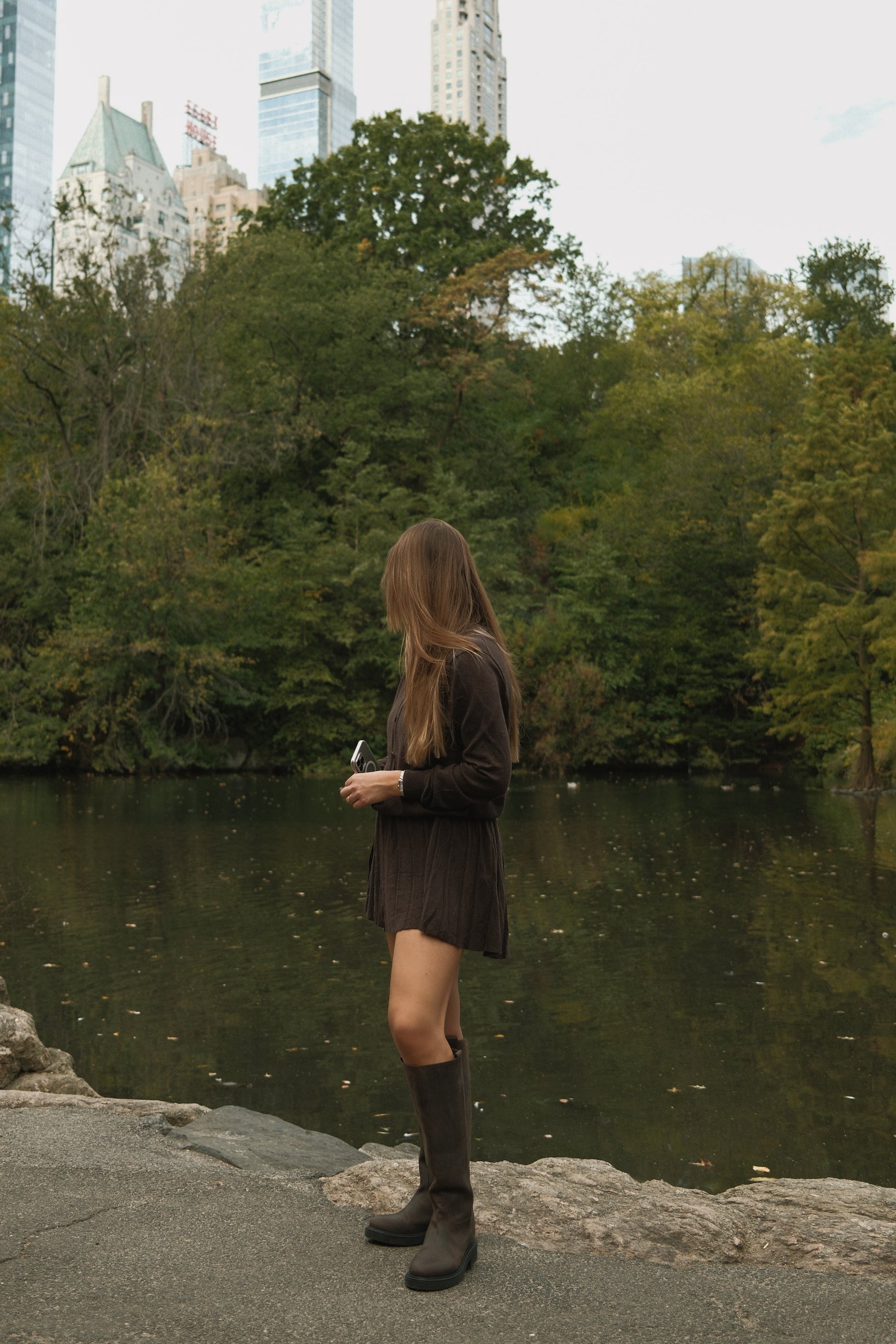 SET MAGLIA E GONNA MARRONE SCURO-Modaso