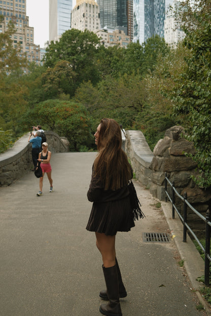 SET MAGLIA E GONNA MARRONE SCURO-Modaso