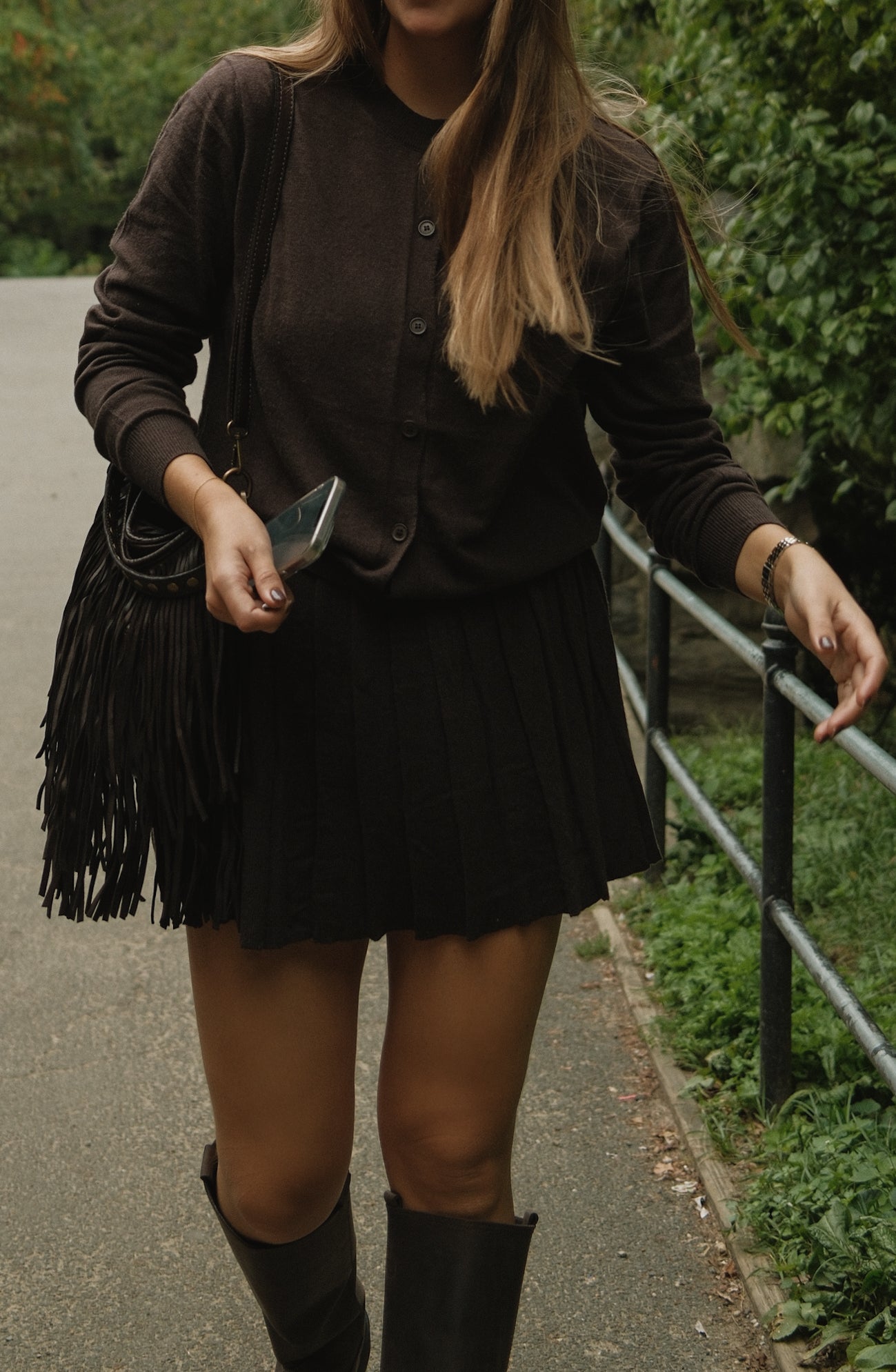 SET MAGLIA E GONNA MARRONE SCURO-Modaso