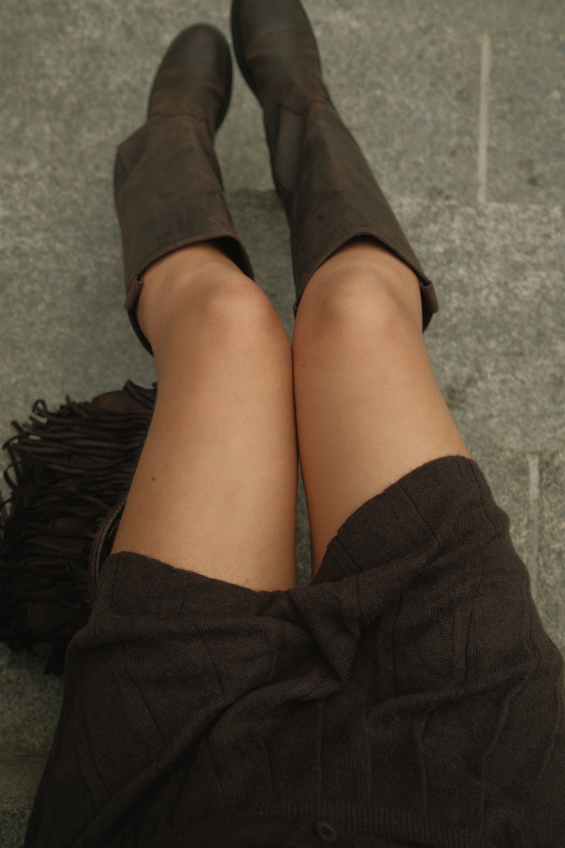 SET MAGLIA E GONNA MARRONE SCURO-Modaso