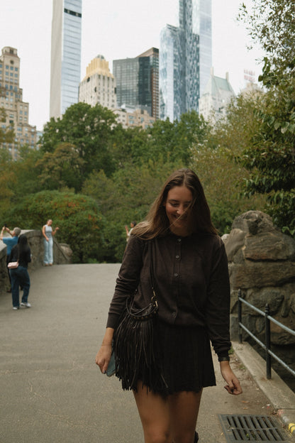 SET MAGLIA E GONNA MARRONE SCURO-Modaso