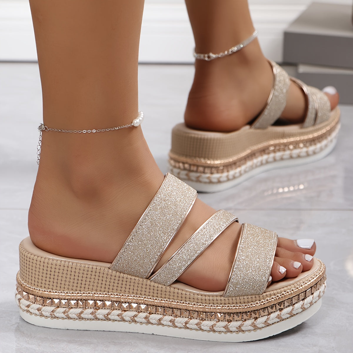 Sandali Con Plateau - Senza Lacci - Chic - Scarpe per l'estate - Sandali da Donna-Modasso