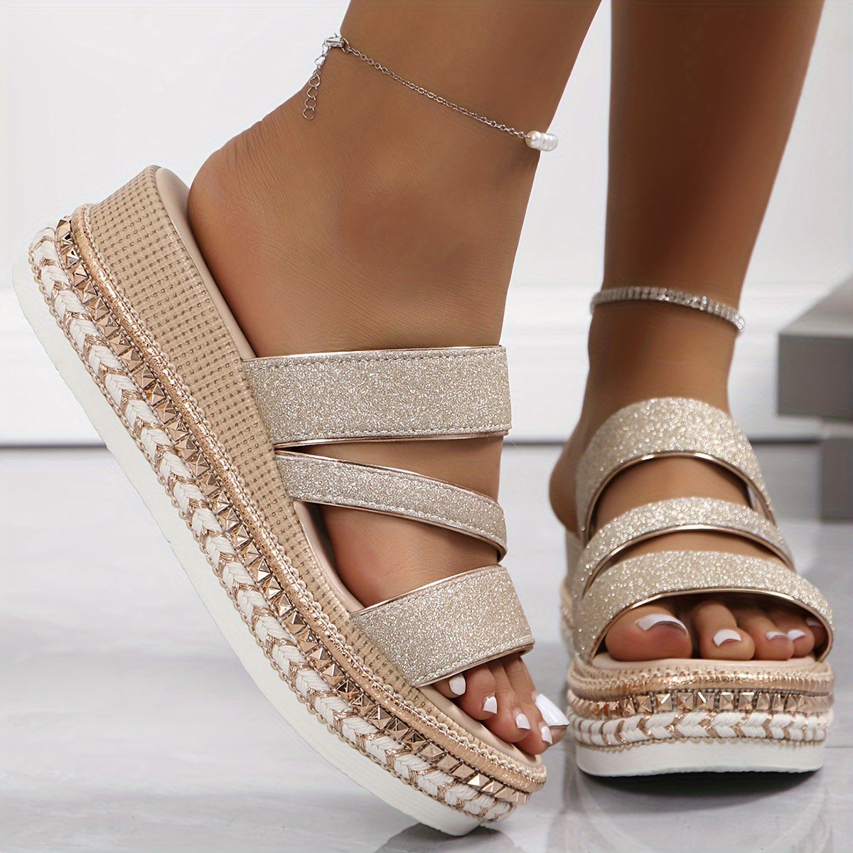 Sandali Con Plateau - Senza Lacci - Chic - Scarpe per l'estate - Sandali da Donna-Modasso