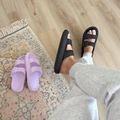 Sandali Slide con Fibbia e Plateau da Donna-Modaso