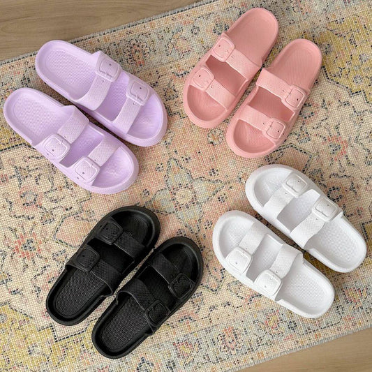 Sandali Slide con Fibbia e Plateau da Donna-Modaso