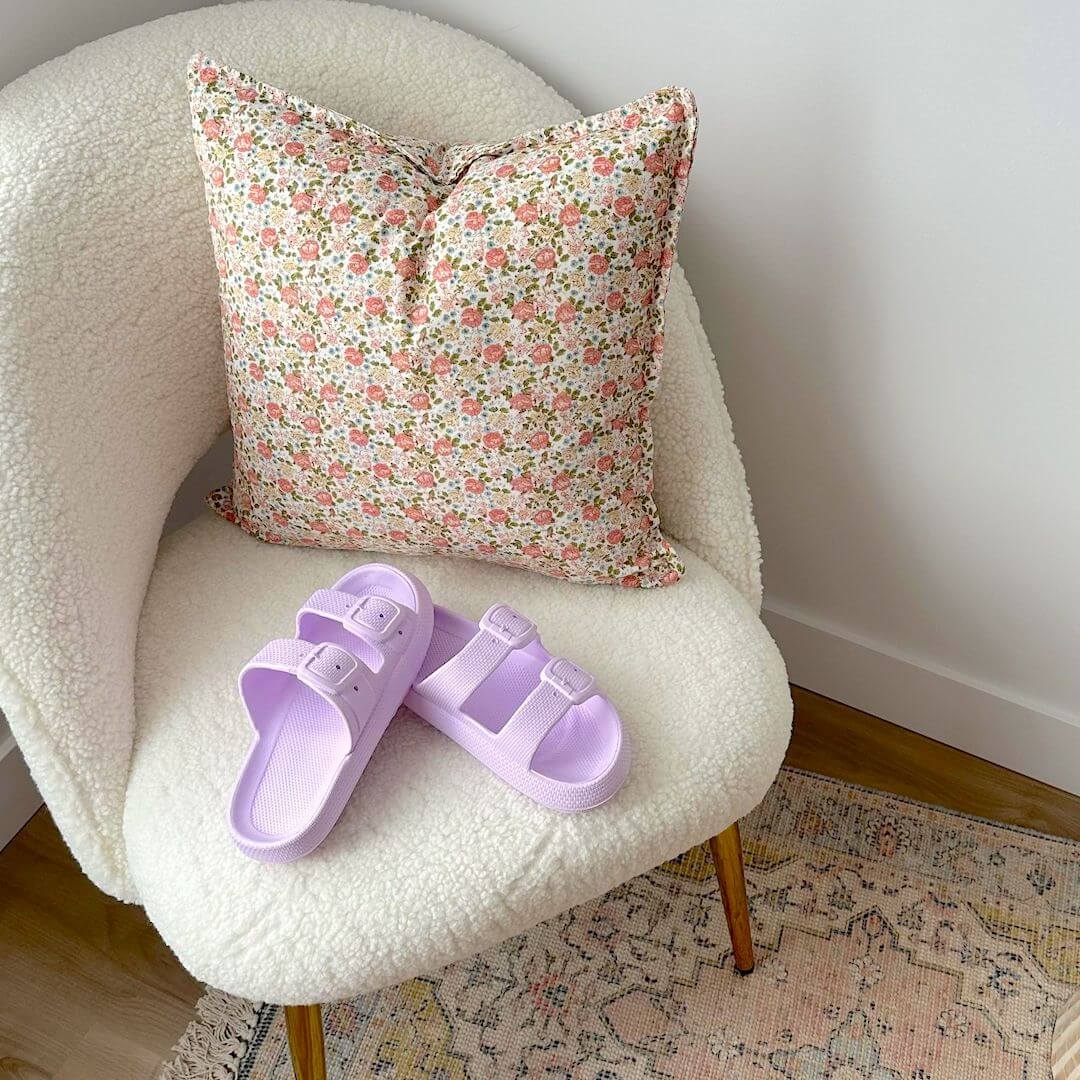 Sandali Slide con Fibbia e Plateau da Donna-Viola-36-37-Modaso