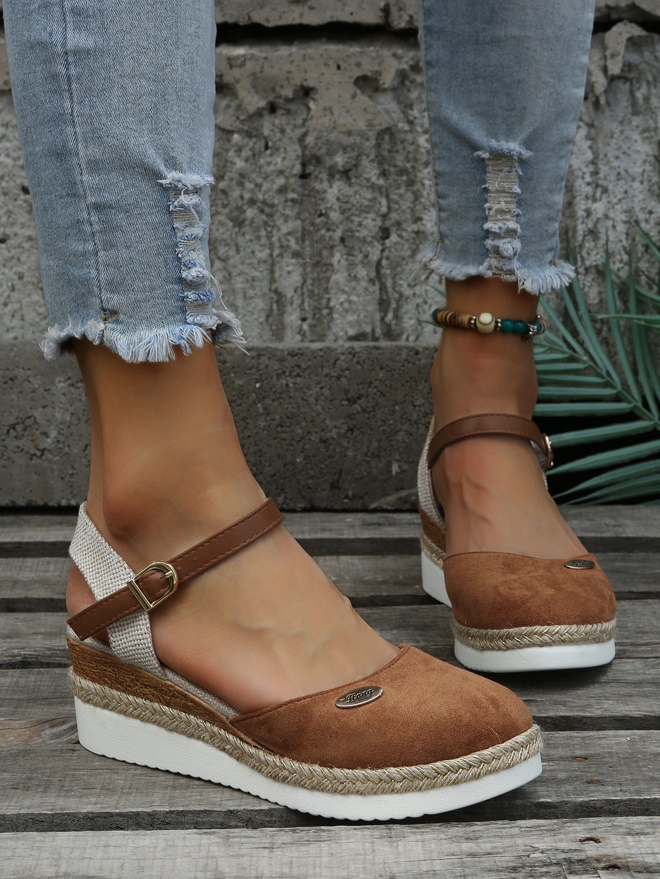 Sandali con plateau | Cinturino alla caviglia | Ortopedici | Espadrillas | Sandali da donna-Modasso