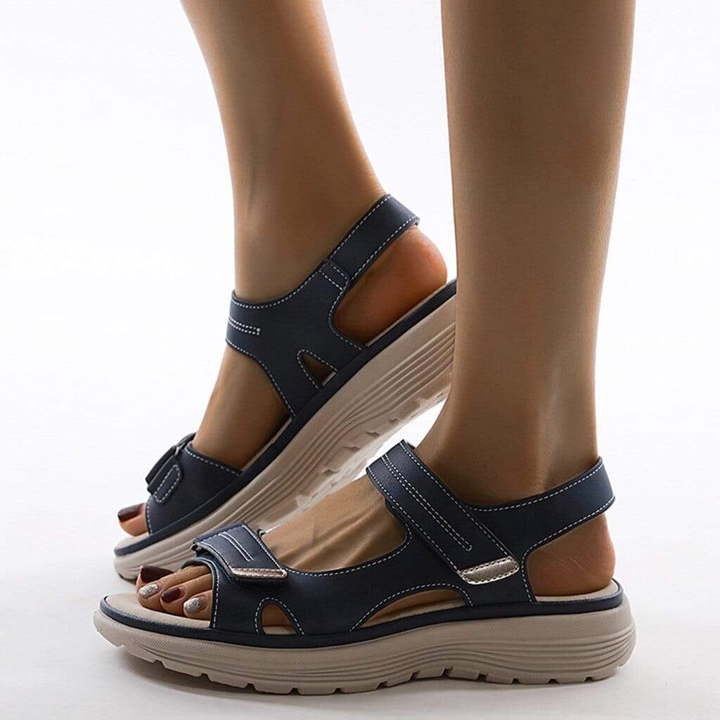 Sandali con velcro | Ergonomici | Da passeggio | Sandali sportivi | Sandali ortopedici da donna-Blu-36-Modasso