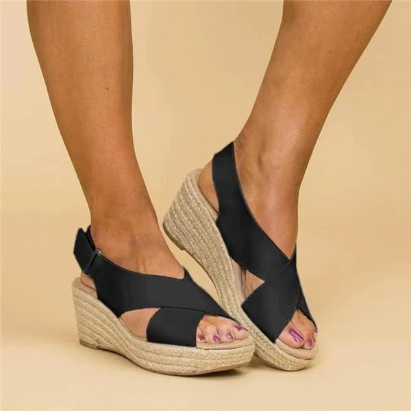 Sandali con zeppa | Zeppa | Estate | Sandali espadrillas | Sandali ortopedici da donna-Modasso
