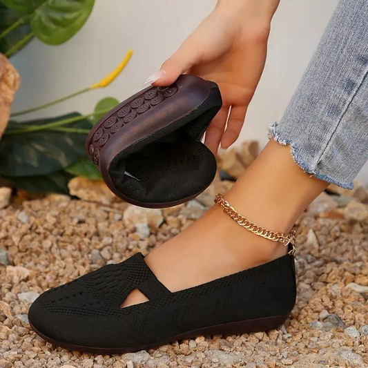 Scarpe di tela, Leggere, Slip On, Flats, Scarpe per l'estate-Nero classico-36-Modaso
