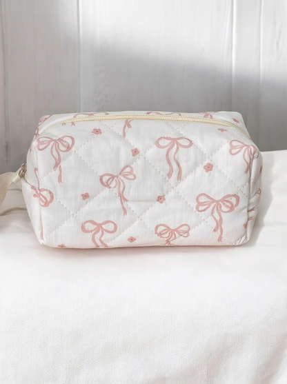 Set 3 Trousse Trapuntate con Fiocchi da Viaggio da Donna-Modaso