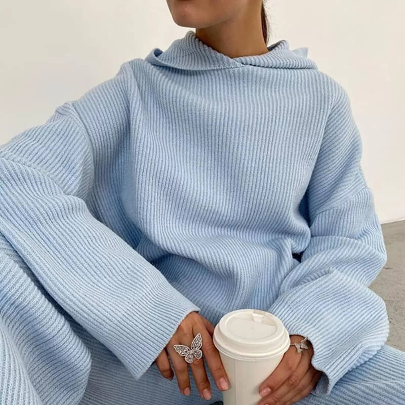 Set Loungewear da Donna, Felpa e Pantaloni a Gamba Larga-Modaso