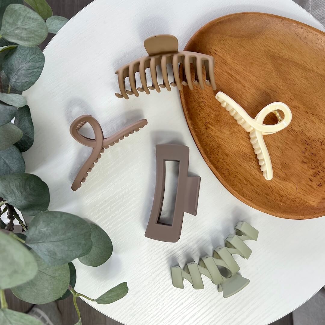 Set di Pinze per Capelli, 5 Pezzi Toni Neutri-Classico-Modaso