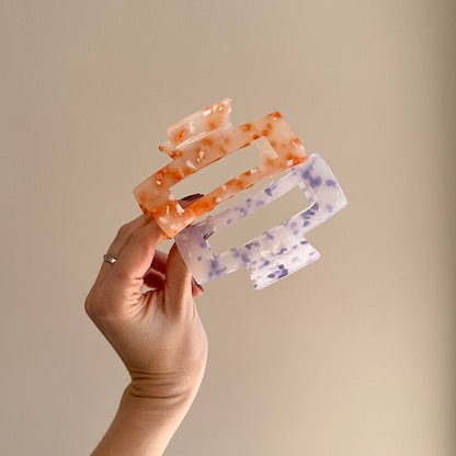 Set di Pinze per Capelli in Terrazzo da Donna-Bundle da 2 pezzi - Arancione e Lilla-Modaso