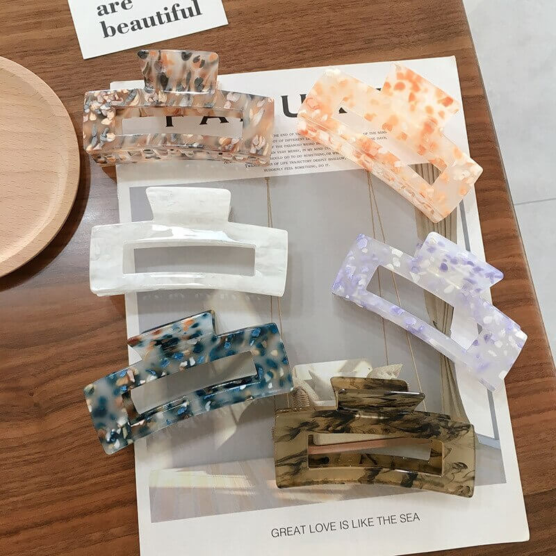 Set di Pinze per Capelli in Terrazzo da Donna-Bundle da 6 pezzi-Modaso