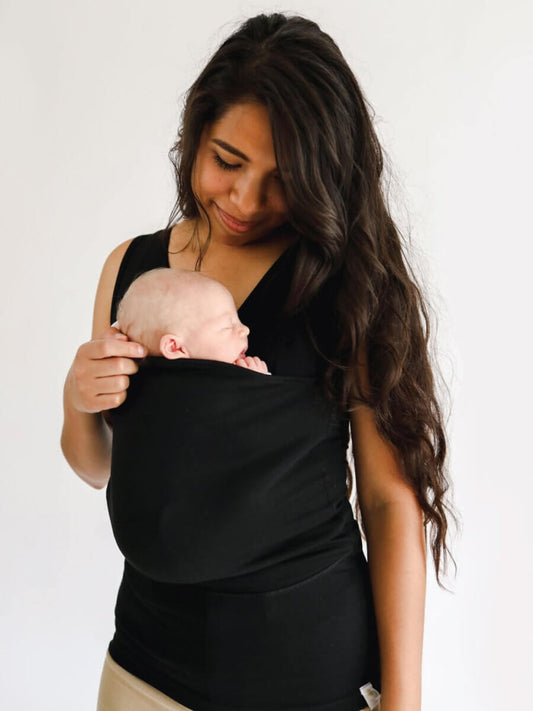 Sling Shirt - Camicia con fionda porta bebè e canguro per mamma e papà-Mamma-Nero-S-Modasso