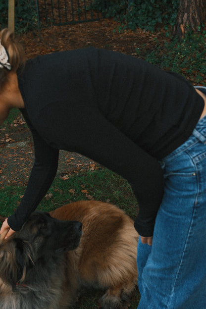 T-SHIRT A MANICA LUNGA RUDY NERA-Modaso