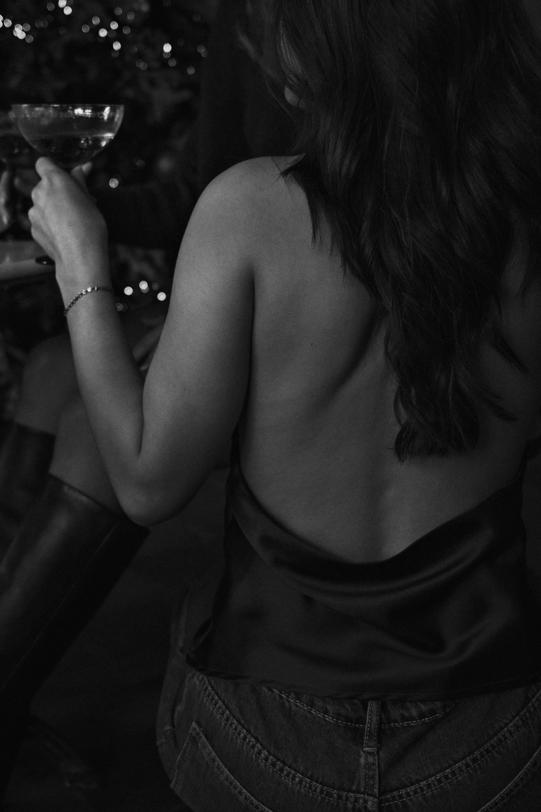 TOP DA FESTA IN RASO MARRONE ELEGANTE DA DONNA-Modaso