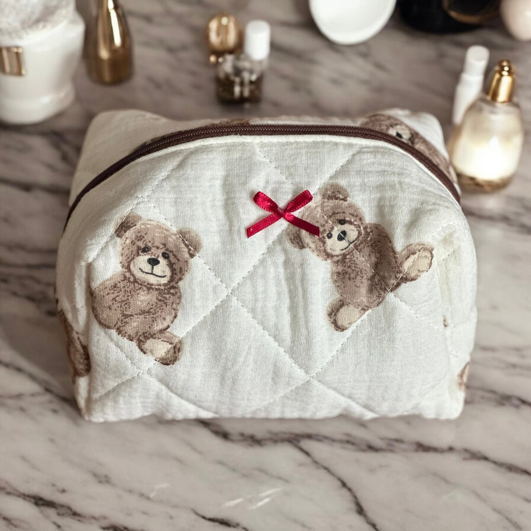 Trousse da Trucco Trapuntata con Orsetti da Donna-Modaso
