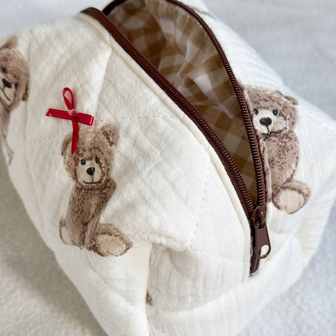 Trousse da Trucco Trapuntata con Orsetti da Donna-Modaso