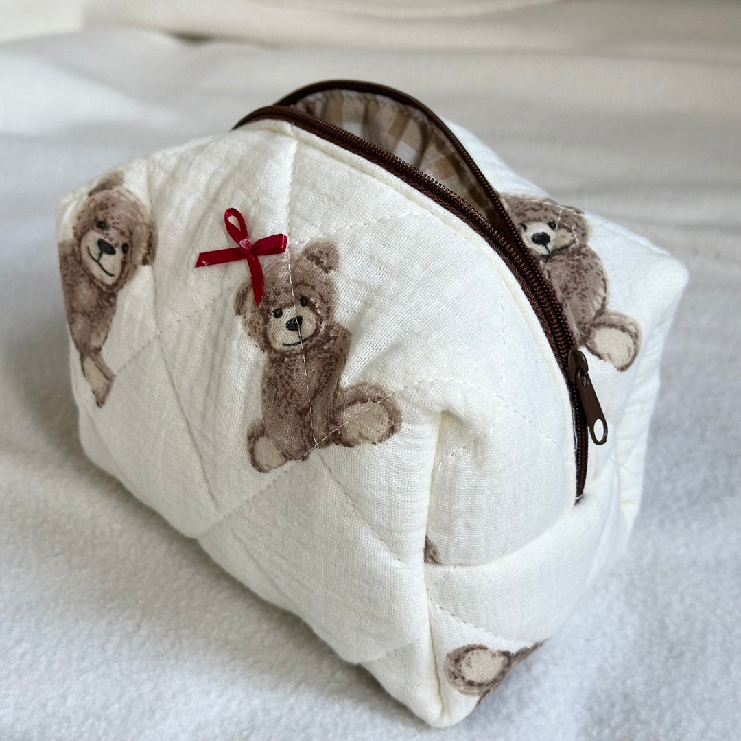 Trousse da Trucco Trapuntata con Orsetti da Donna-Modaso