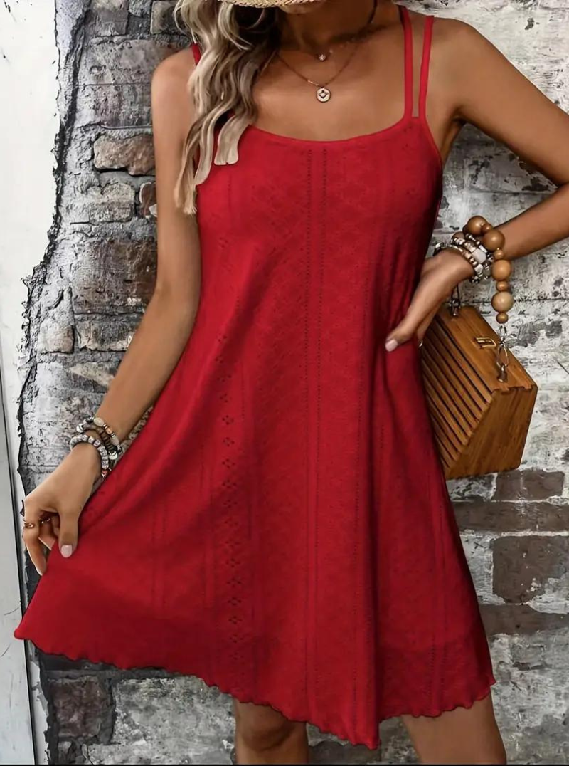 Vestito Estivo, Senza Maniche, Mini, Vestito Cami, Vestito da Sole-Modaso