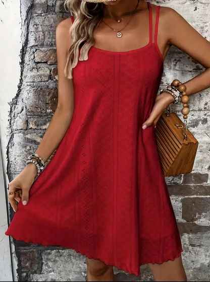 Vestito Estivo, Senza Maniche, Mini, Vestito Cami, Vestito da Sole-Modaso