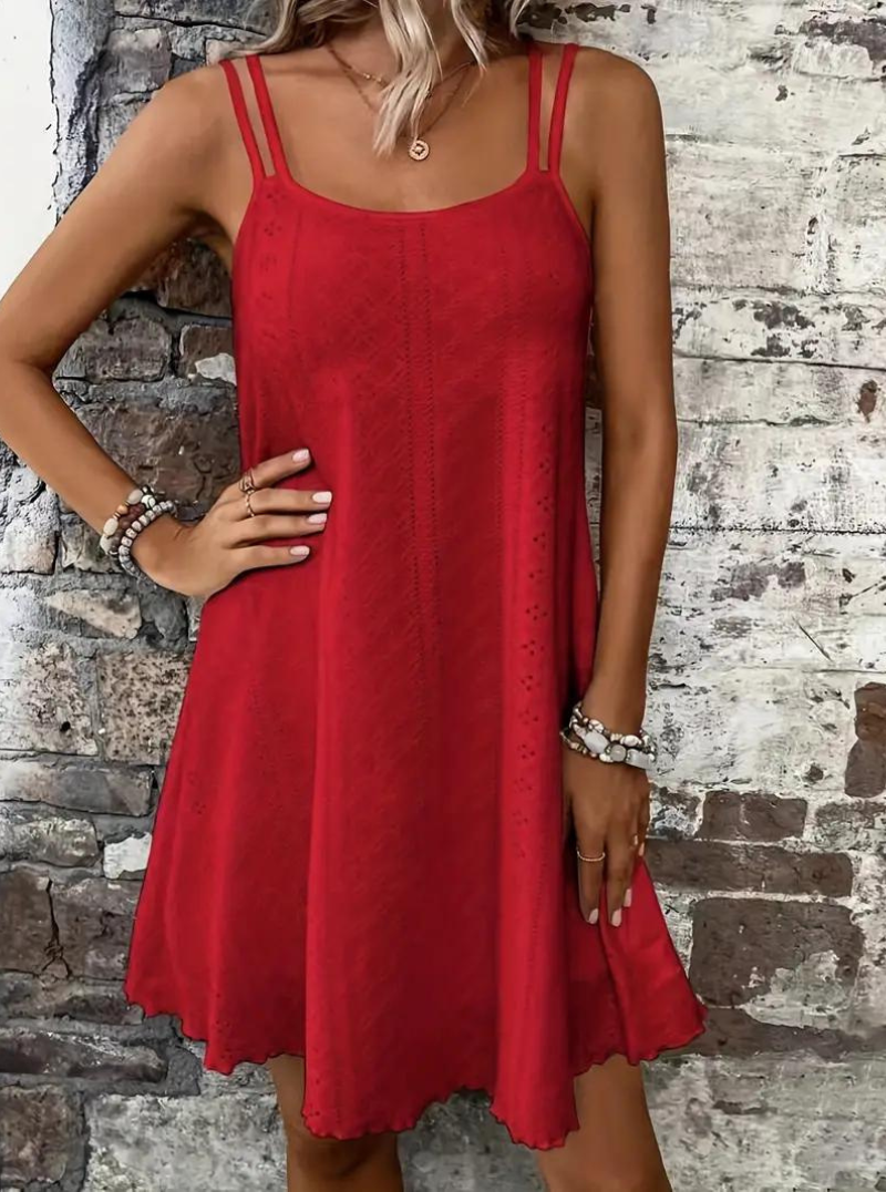 Vestito Estivo, Senza Maniche, Mini, Vestito Cami, Vestito da Sole-Modaso