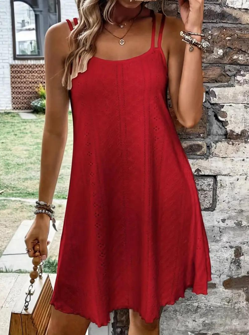 Vestito Estivo, Senza Maniche, Mini, Vestito Cami, Vestito da Sole-Modaso