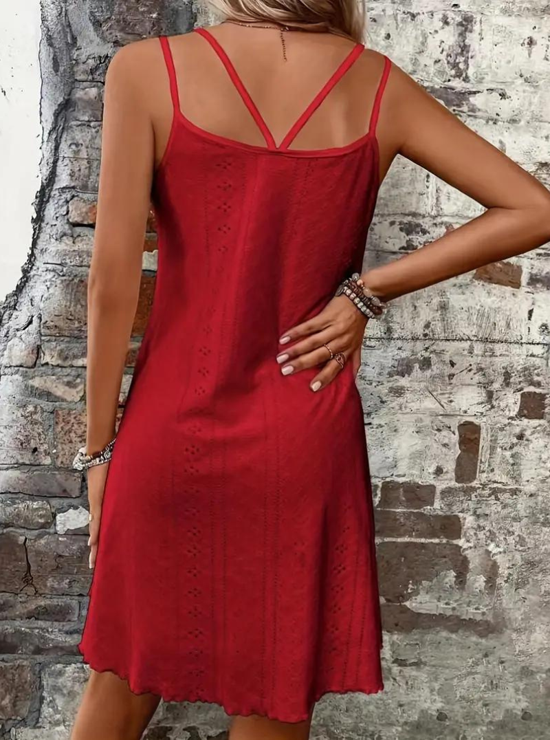 Vestito Estivo, Senza Maniche, Mini, Vestito Cami, Vestito da Sole-Modaso