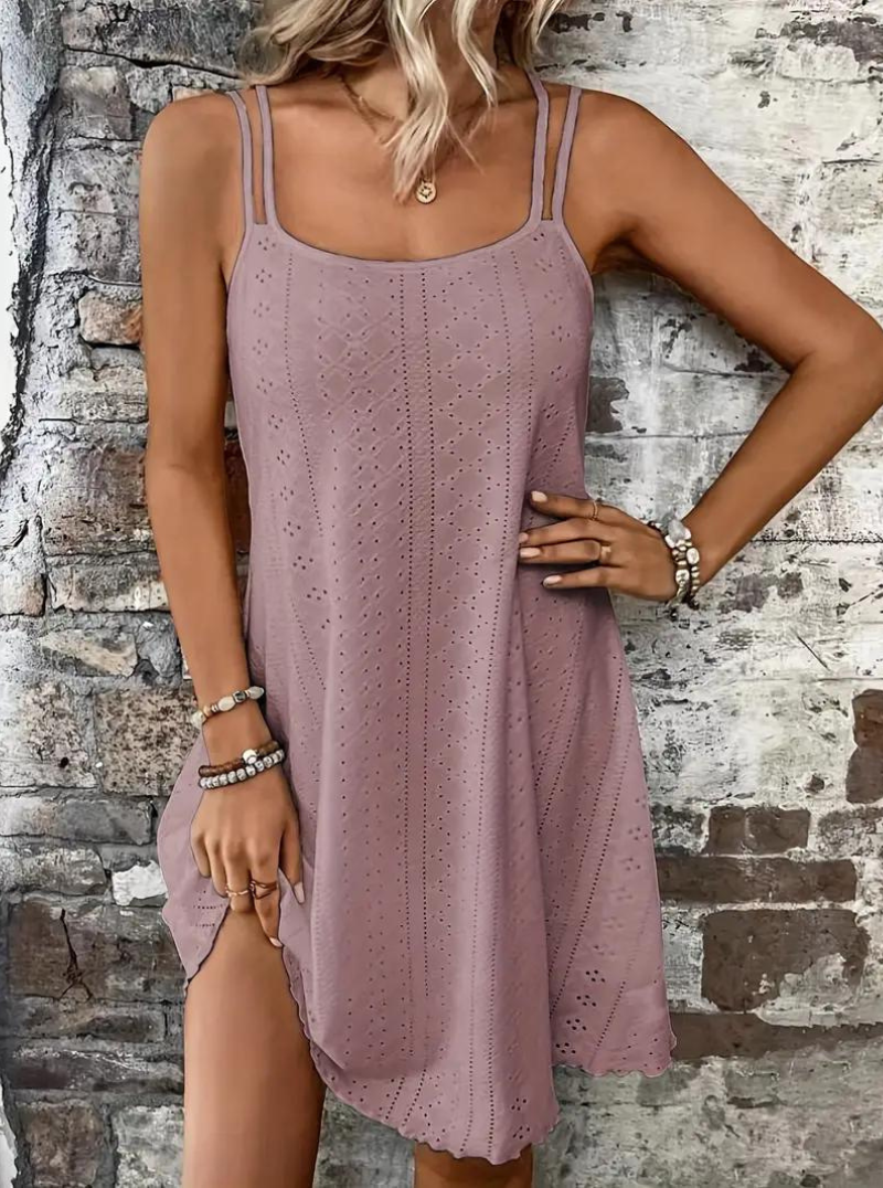 Vestito Estivo, Senza Maniche, Mini, Vestito Cami, Vestito da Sole-Modaso
