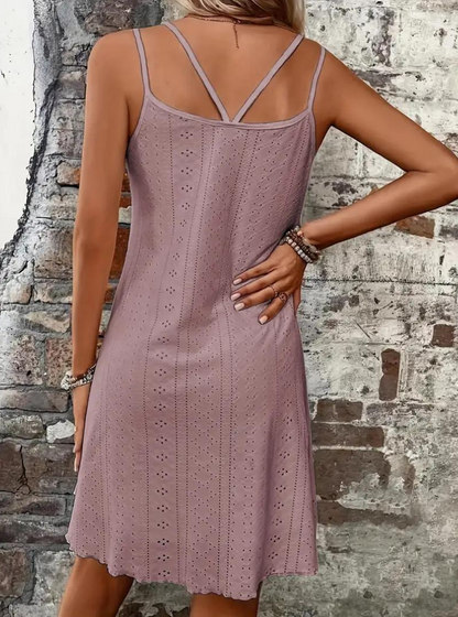 Vestito Estivo, Senza Maniche, Mini, Vestito Cami, Vestito da Sole-Modaso