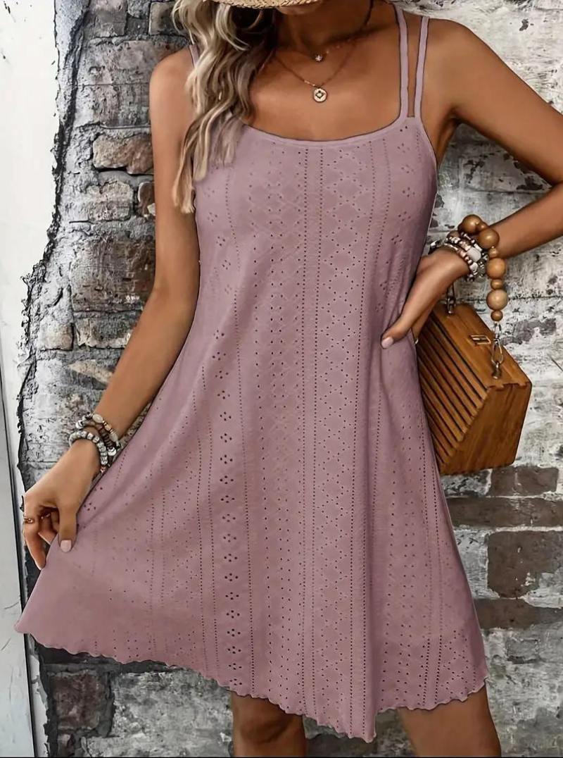 Vestito Estivo, Senza Maniche, Mini, Vestito Cami, Vestito da Sole-Modaso