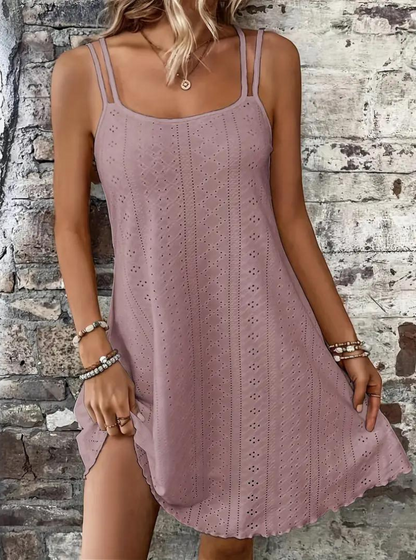 Vestito Estivo, Senza Maniche, Mini, Vestito Cami, Vestito da Sole-Modaso