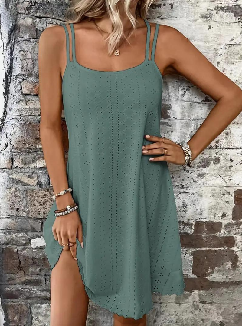 Vestito Estivo, Senza Maniche, Mini, Vestito Cami, Vestito da Sole-Modaso