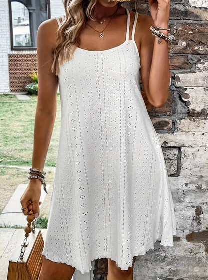 Vestito Estivo, Senza Maniche, Mini, Vestito Cami, Vestito da Sole-Modaso