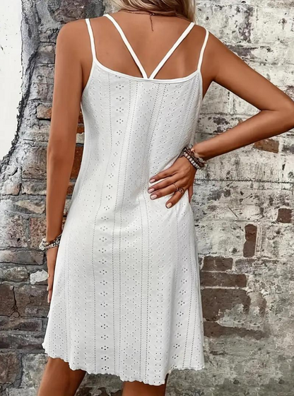 Vestito Estivo, Senza Maniche, Mini, Vestito Cami, Vestito da Sole-Modaso