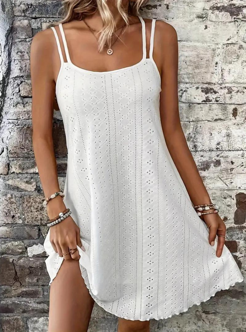 Vestito Estivo, Senza Maniche, Mini, Vestito Cami, Vestito da Sole-Modaso