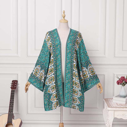 Zanzi Cardigan Boho, Un kimono allegro, elegante e di lunghezza media!-Modaso