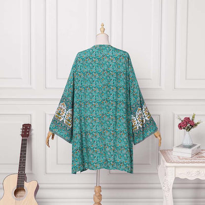 Zanzi Cardigan Boho, Un kimono allegro, elegante e di lunghezza media!-Modaso