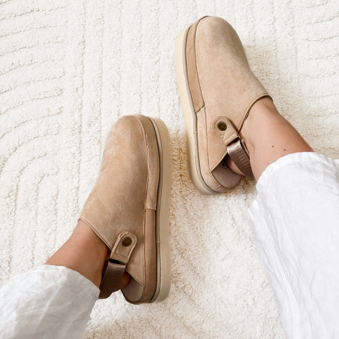 Zoccoli Platform da Donna in Camoscio-Marrone Chiaro-35-36-Modaso