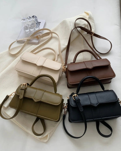 Borsa a Mano Donna, Pattina con Fibbia, Tracolla Rimovibile-Modaso