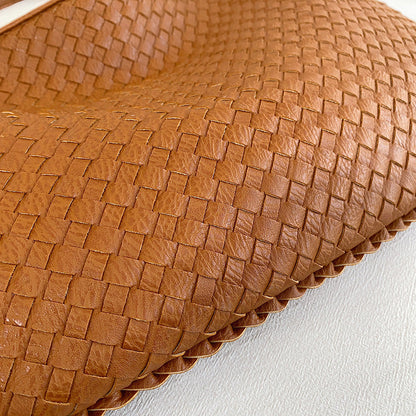 Borsa a Mezzaluna Donna, Ecopelle Intrecciata, Manico Largo-Modaso