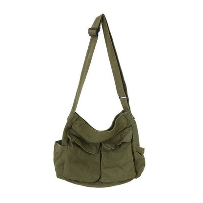 Borsa in Tela, Oversize, Tracolla Regolabile, Tasche Frontali-Modaso