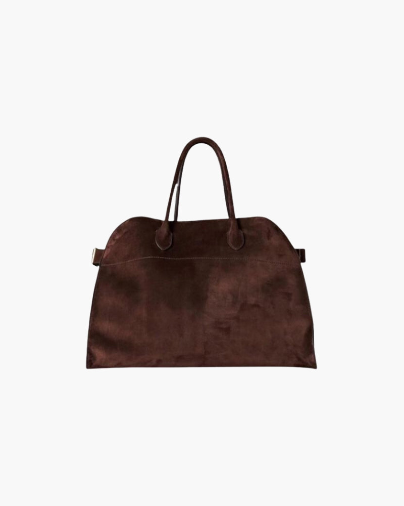 Borsa Marrone Donna, Shopper Grande in Velluto, Manici Rinforzati-Modaso