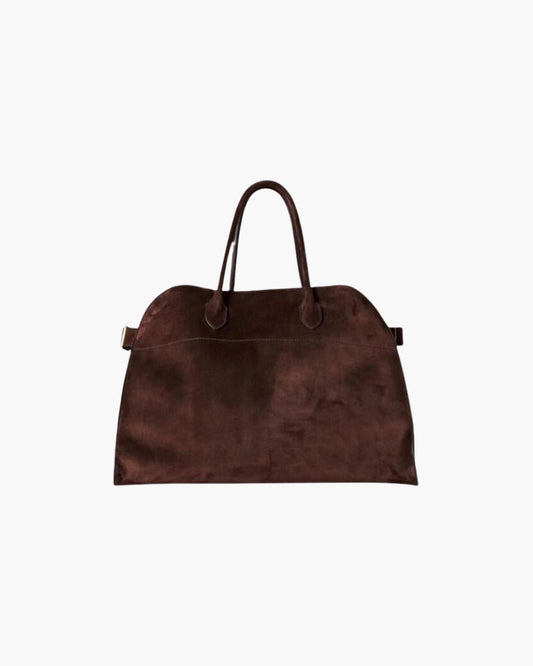 Borsa Marrone Donna, Shopper Grande in Velluto, Manici Rinforzati-Modaso