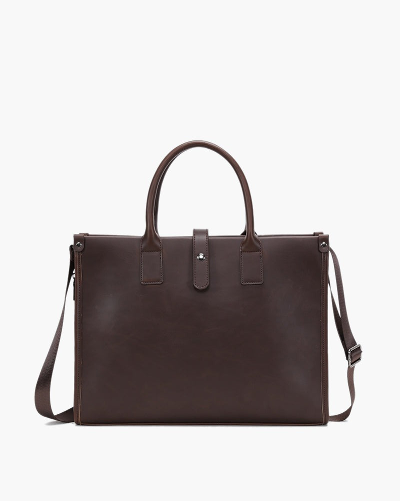 Borsa Porta PC Donna, Pelle Liscia, Struttura Rigida, Tracolla Rimovibile-Modaso
