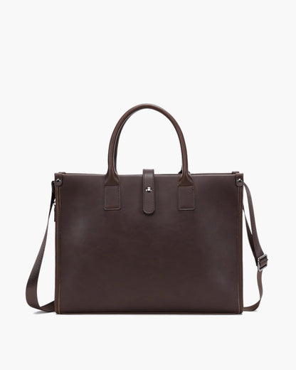 Borsa Porta PC Donna, Pelle Liscia, Struttura Rigida, Tracolla Rimovibile-Modaso