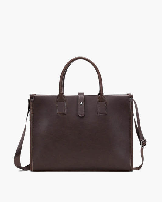 Borsa Porta PC Donna, Pelle Liscia, Struttura Rigida, Tracolla Rimovibile-Modaso