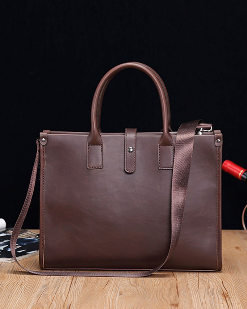 Borsa Porta PC Donna, Pelle Liscia, Struttura Rigida, Tracolla Rimovibile-Modaso